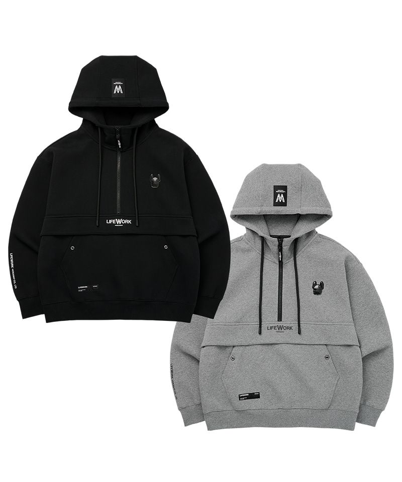 MUSINSA | LIFEWORK Bonding Half-Zip Hoodie T-Shirt