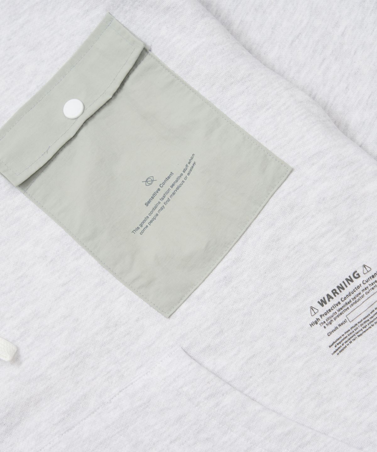 스티그마(STIGMA) Tech Pocket Oversized Hoodie White Melange