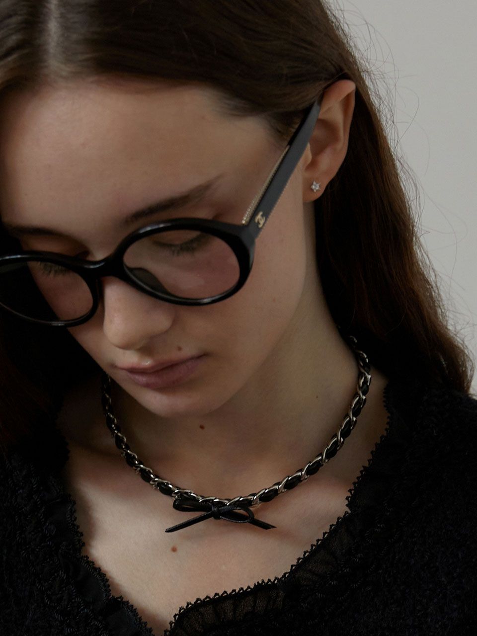 ネックレス・ペンダント LOVE ME MONSTER Chic Leather Ribbon Chain Necklace 5BFM99 LOVE ME MONSTER Chic Leather Ribbon Chain Necklace 5BFM99