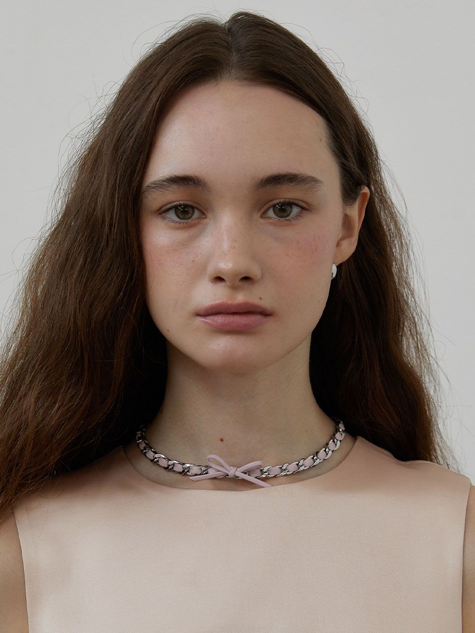 MUSINSA | LOVE ME MONSTER Chic Leather Ribbon Chain Necklace