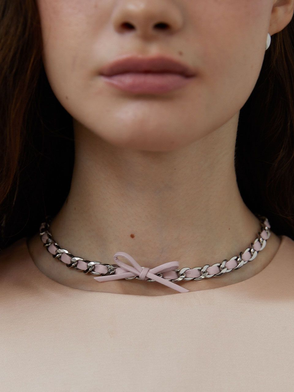 ★人氣★LOVE ME MONSTER★Link Chain Necklace MUSINSA | LOVE ME MONSTER Chic Leather Ribbon Chain Necklace