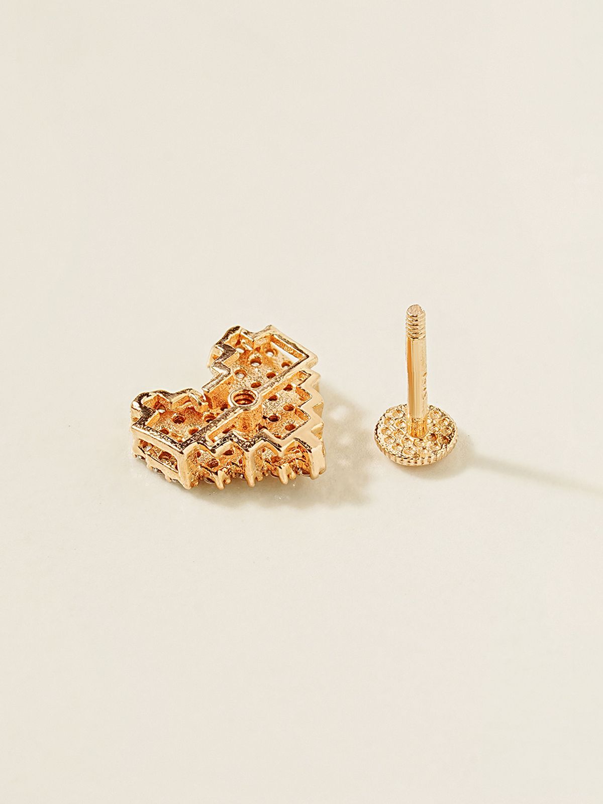 미니멀피어싱(MINIMALPIERCING) 14K 픽셀 하트 라블렛 피어싱