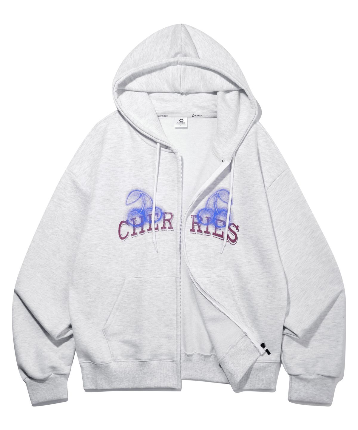 앨빈클로(ALVINCLO) CHERRIES 오버핏 후드집업 AZH880 (2 COLOR)