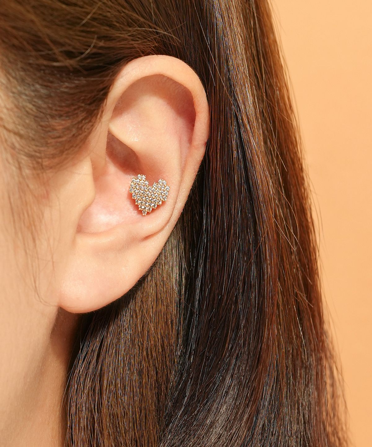 미니멀피어싱(MINIMALPIERCING) 14K 픽셀 하트 피어싱
