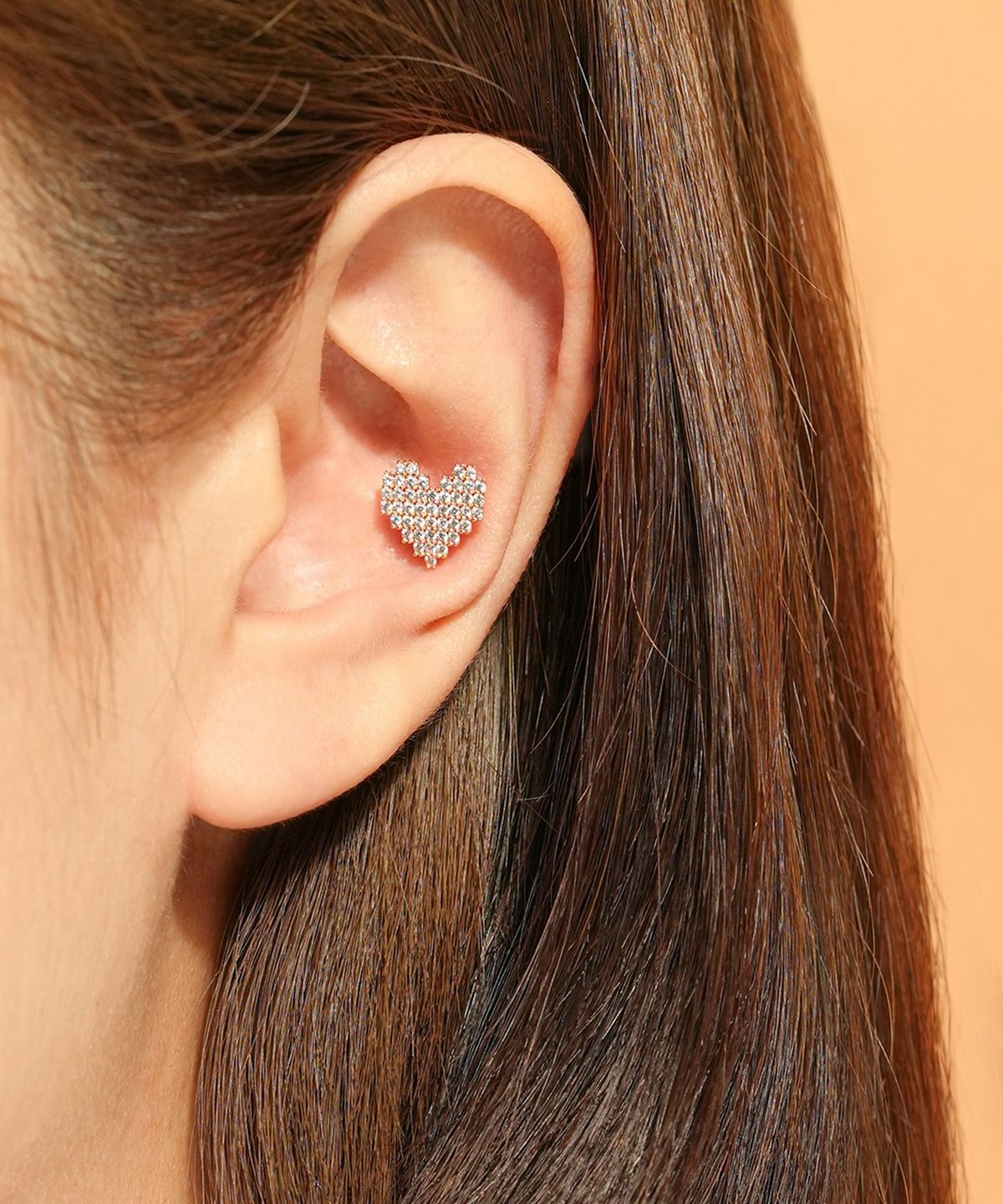 미니멀피어싱(MINIMALPIERCING) 14K 픽셀 하트 피어싱
