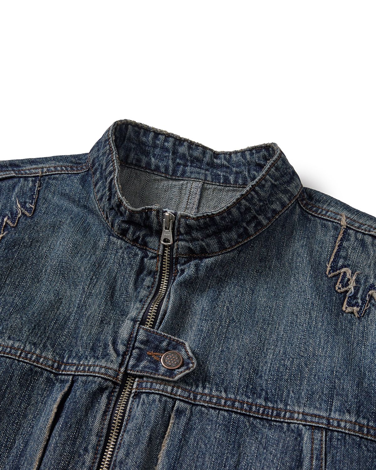 카락터(KARACTOR) Mounted denim short jacket / Vintage blue
