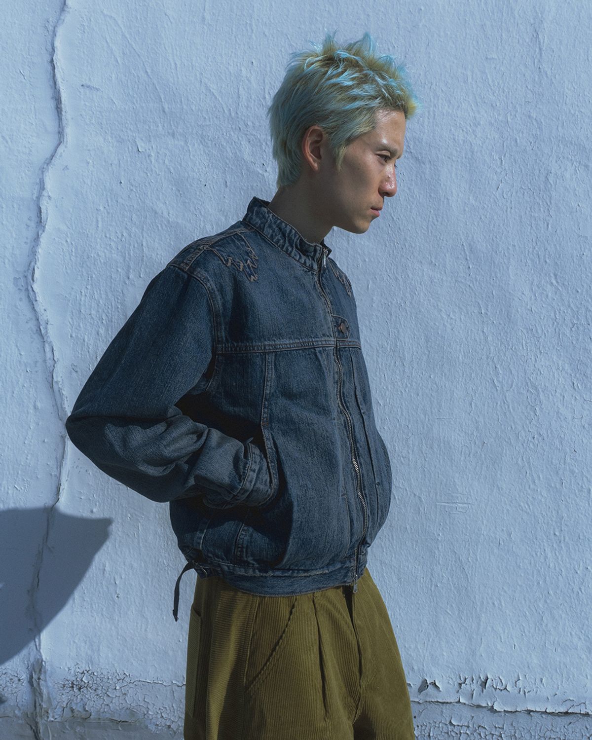 카락터(KARACTOR) Mounted denim short jacket / Vintage blue