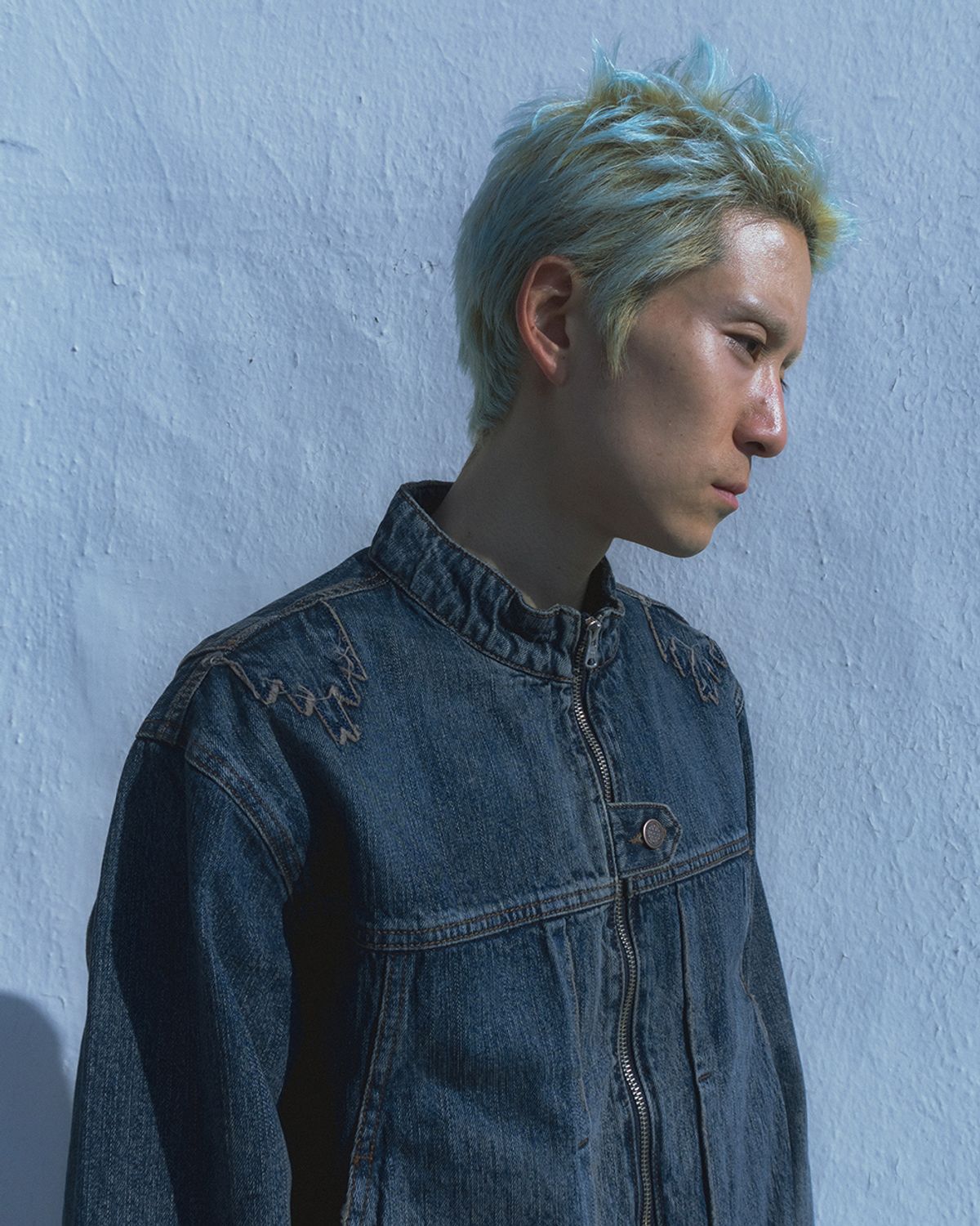 카락터(KARACTOR) Mounted denim short jacket / Vintage blue