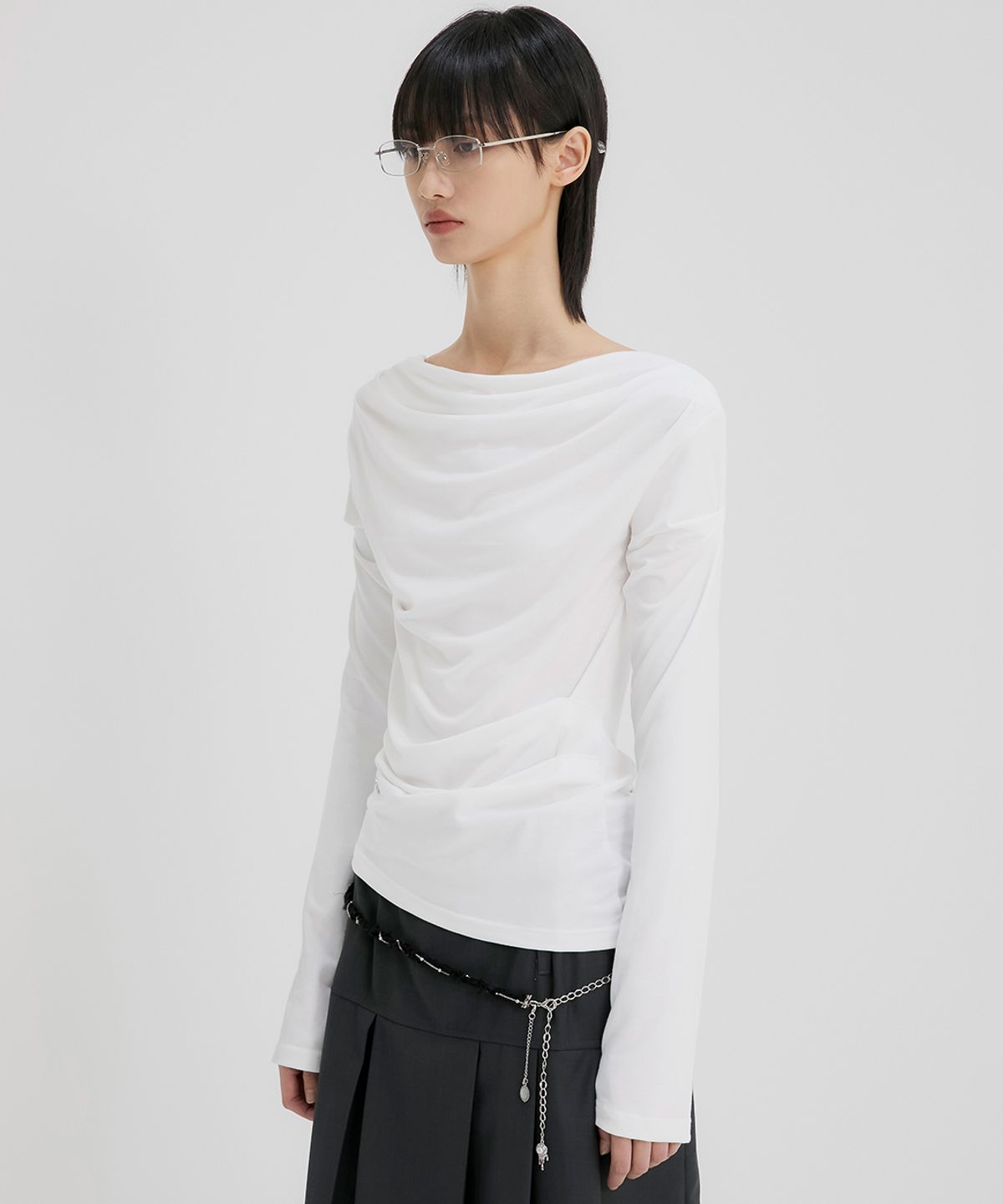 플레어업(FLAREUP) 2.Drape Long Sleeve (FL-146_White)