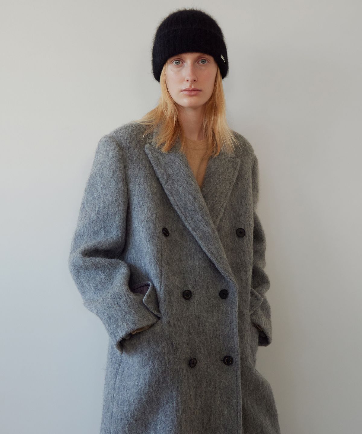르바(LEVAR) Soft Angora Beanie - Darknight Navy