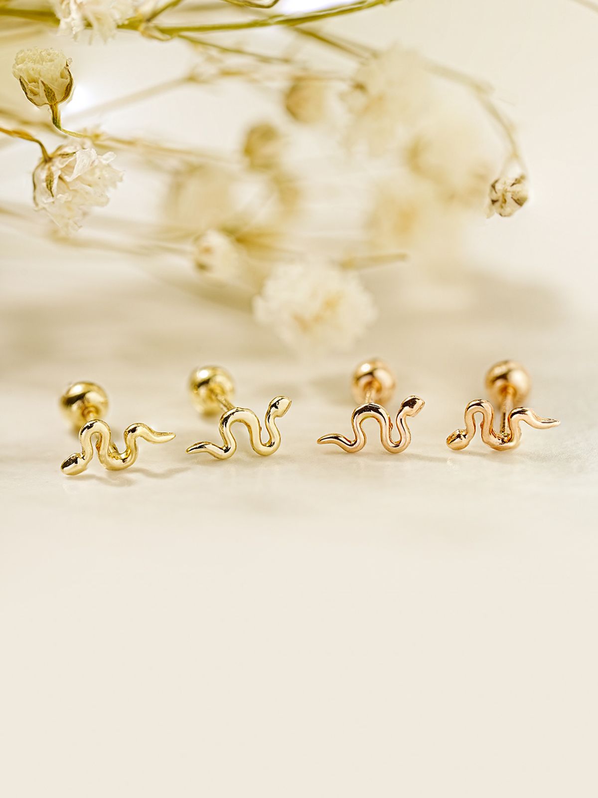 미니멀피어싱(MINIMALPIERCING) 14K 슬레이 스네이크 피어싱 귀걸이