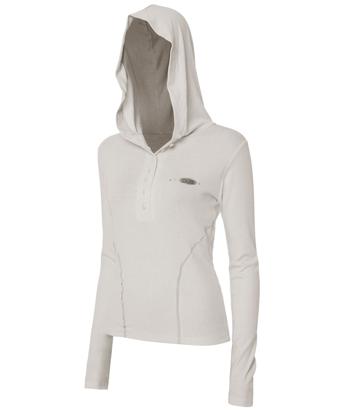 플레어업(FLAREUP) Button Up Lace Hoodie (FL-148_Cream Beige)