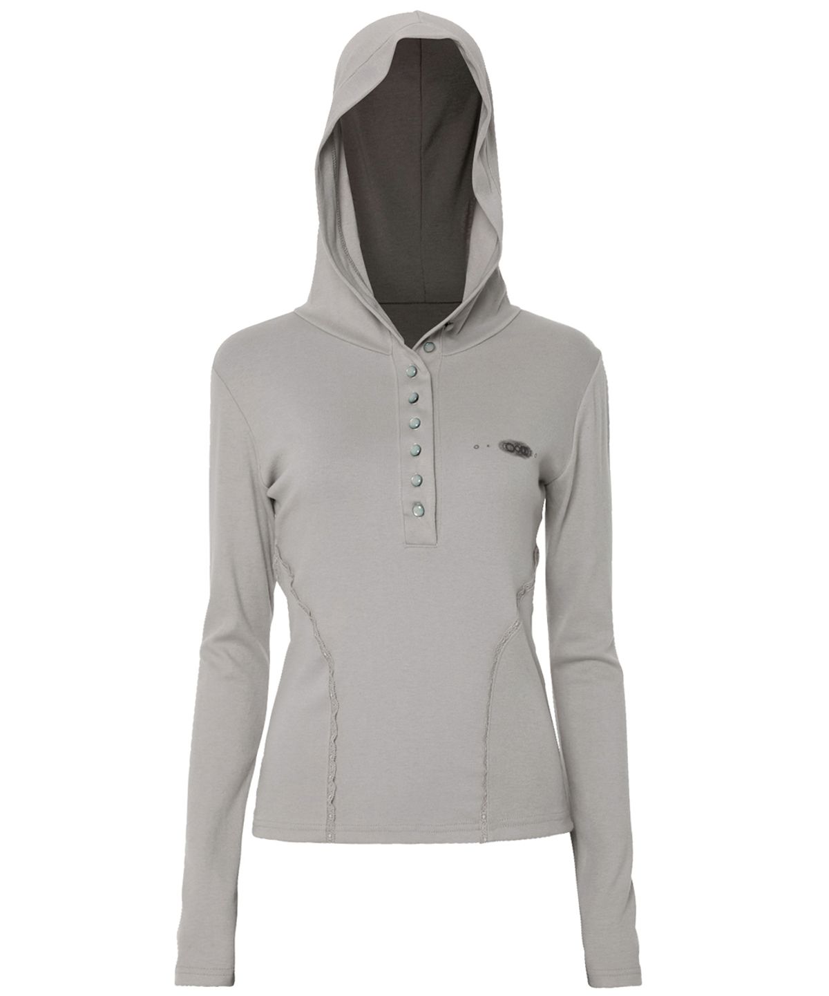 플레어업(FLAREUP) Button Up Lace Hoodie (FL-148_Gray)