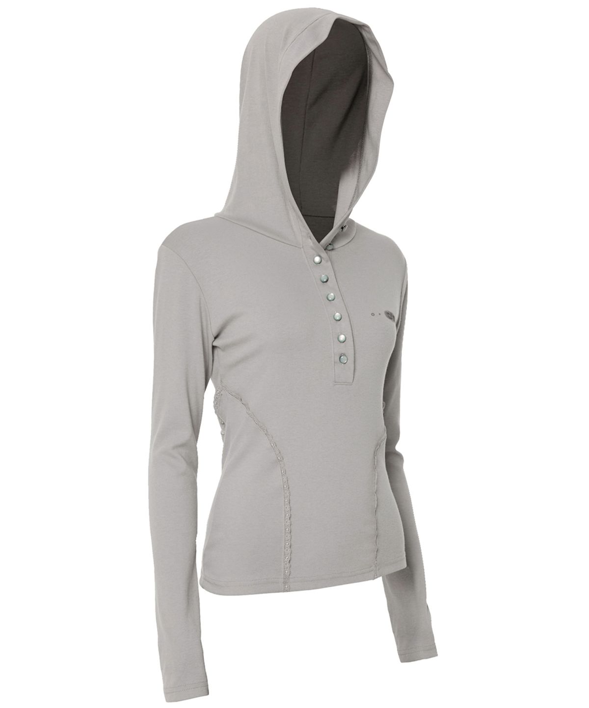 플레어업(FLAREUP) Button Up Lace Hoodie (FL-148_Gray)