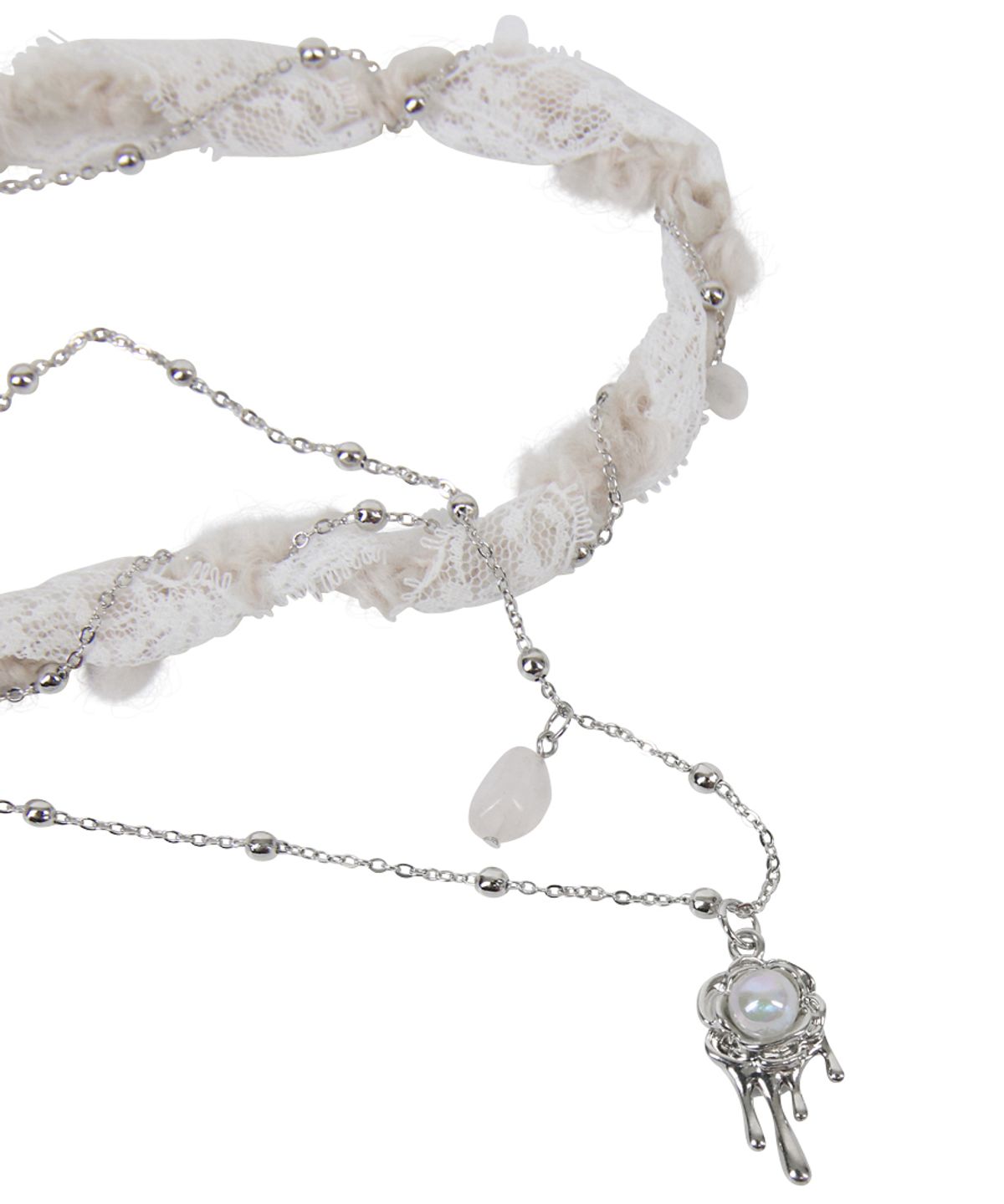 플레어업(FLAREUP) Braided Handmade Necklace (FL-730_White)