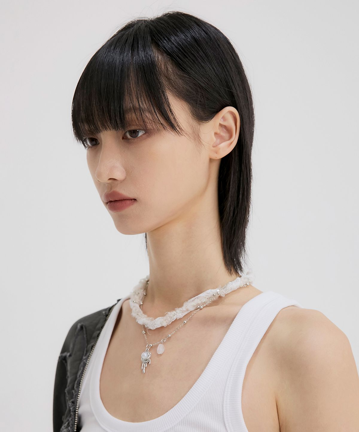 플레어업(FLAREUP) Braided Handmade Necklace (FL-730_White)