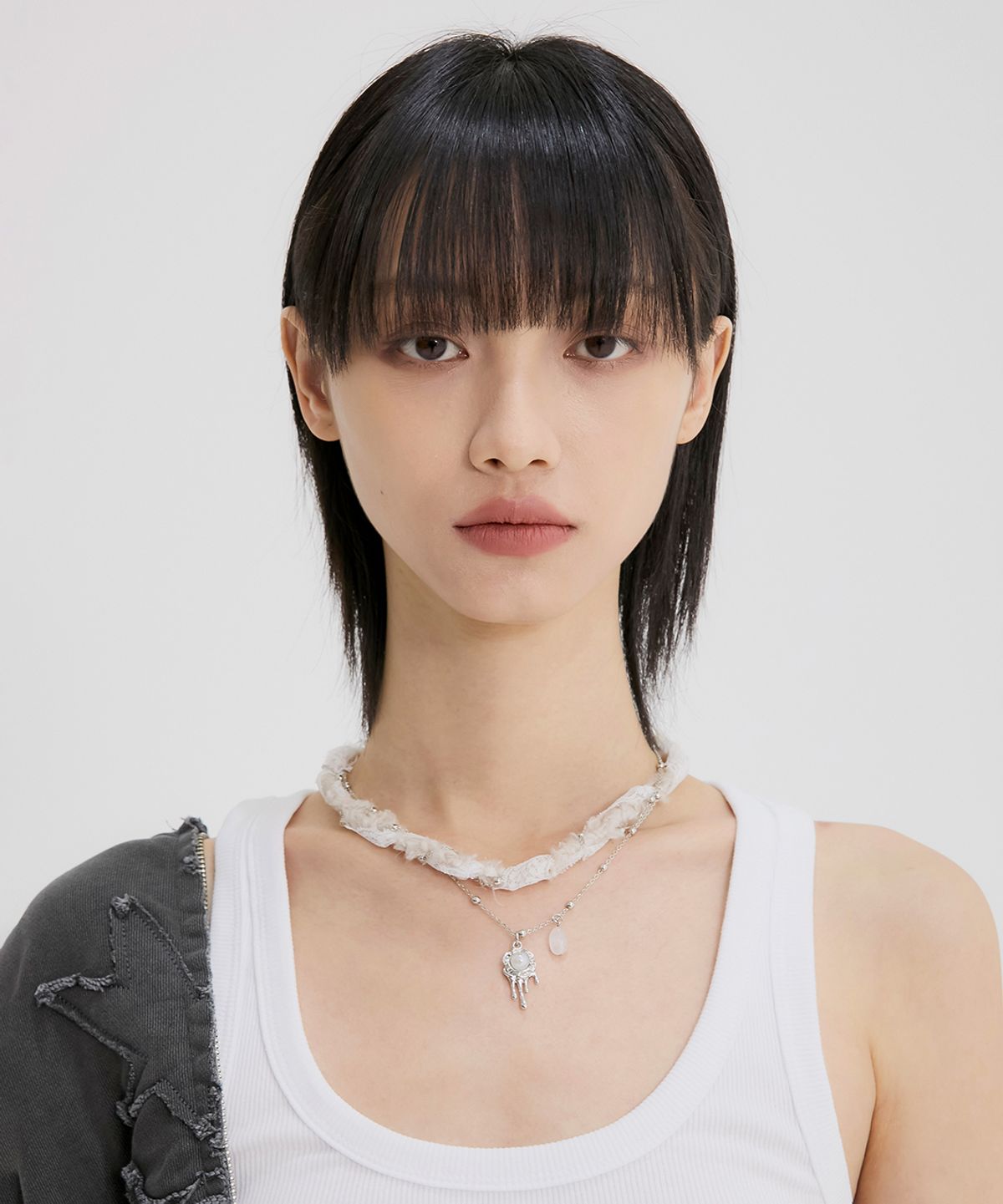 플레어업(FLAREUP) Braided Handmade Necklace (FL-730_White)