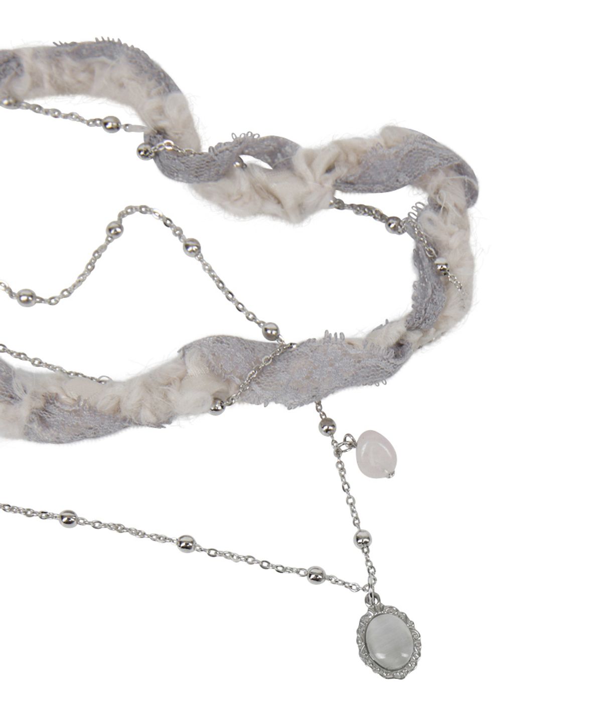 플레어업(FLAREUP) Braided Handmade Necklace (FL-730_Gray)