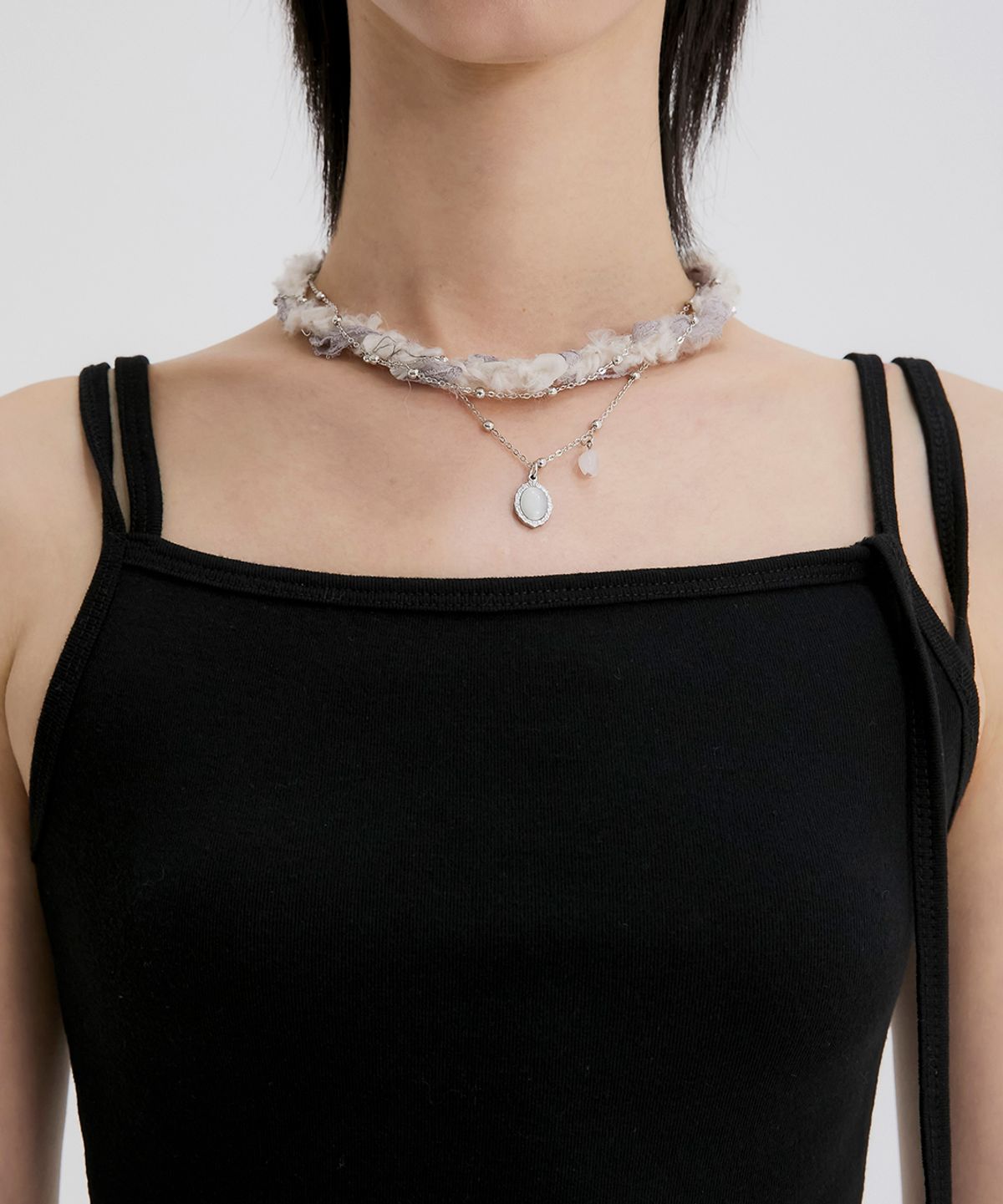 플레어업(FLAREUP) Braided Handmade Necklace (FL-730_Gray)