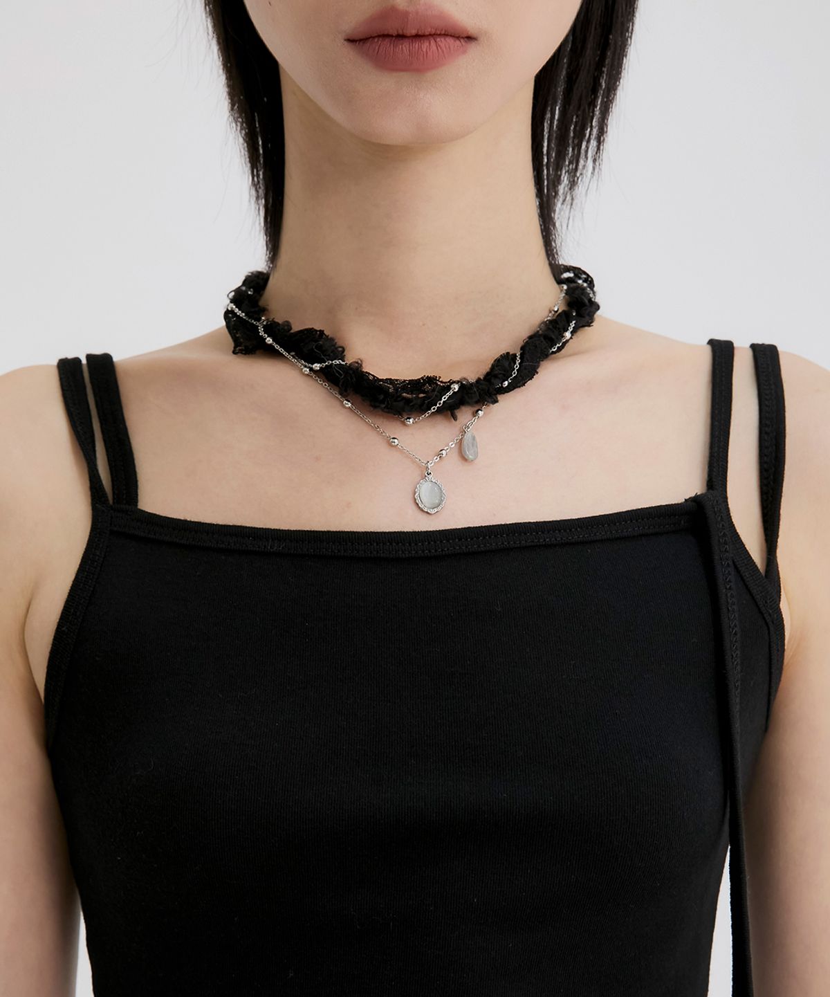 플레어업(FLAREUP) Braided Handmade Necklace (FL-730_Black)