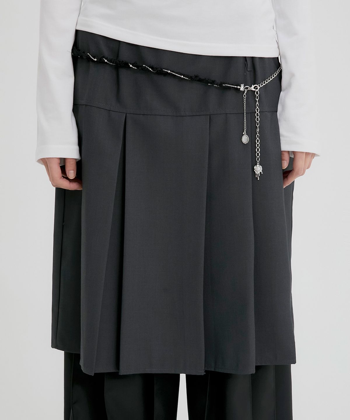 플레어업(FLAREUP) Braided Handmade Chain Belt (FL-732_Black)