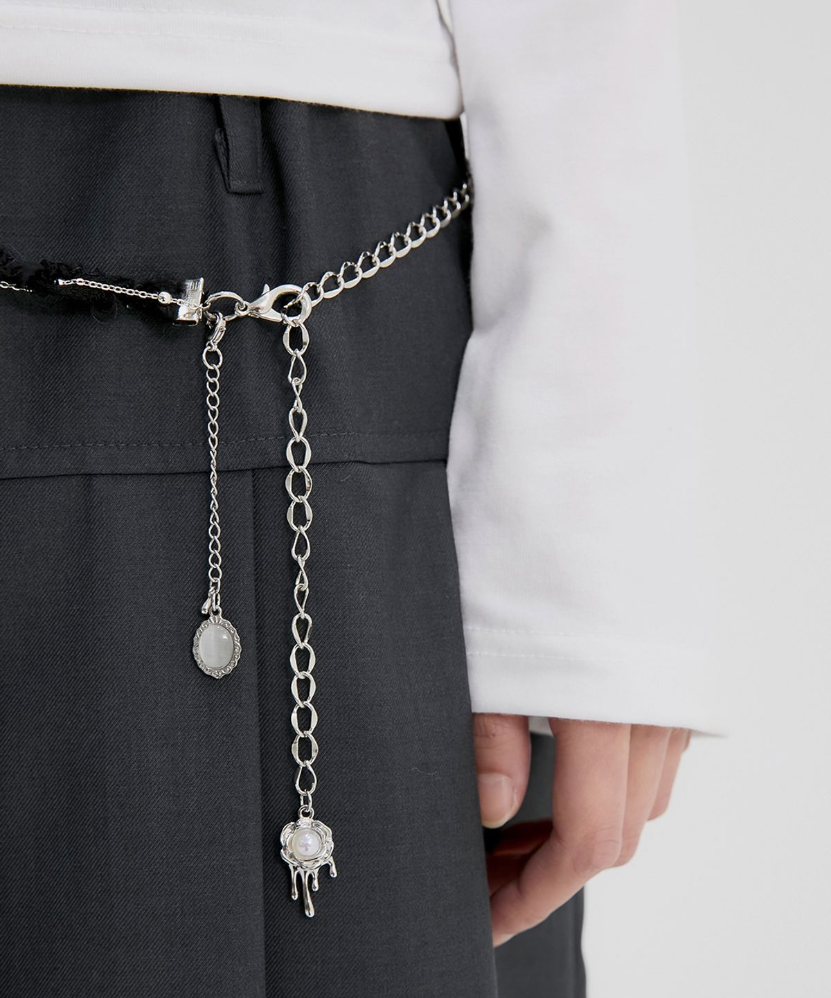 플레어업(FLAREUP) Braided Handmade Chain Belt (FL-732_Black)