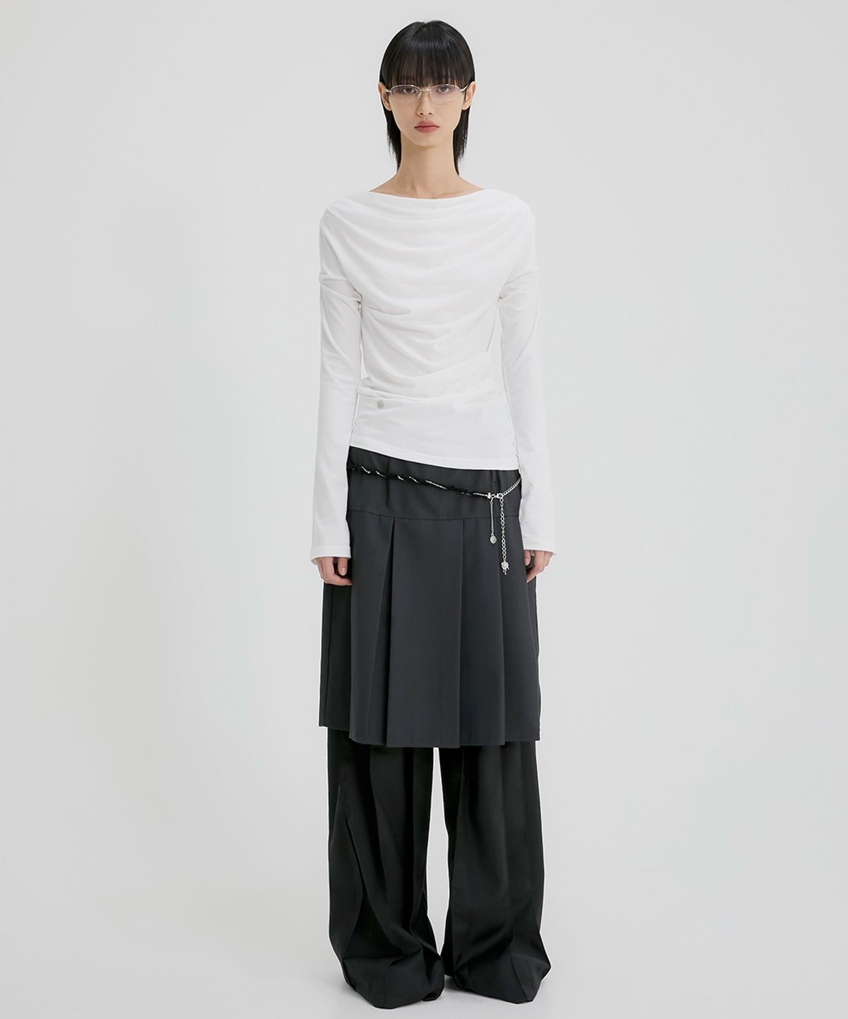 플레어업(FLAREUP) Braided Handmade Chain Belt (FL-732_Black)