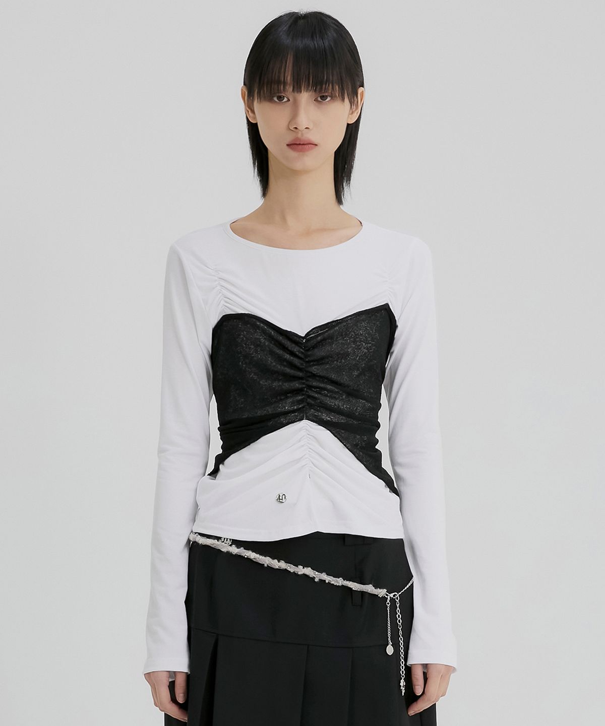 플레어업(FLAREUP) Bustier Layered Long Sleeve (FL-152_White)
