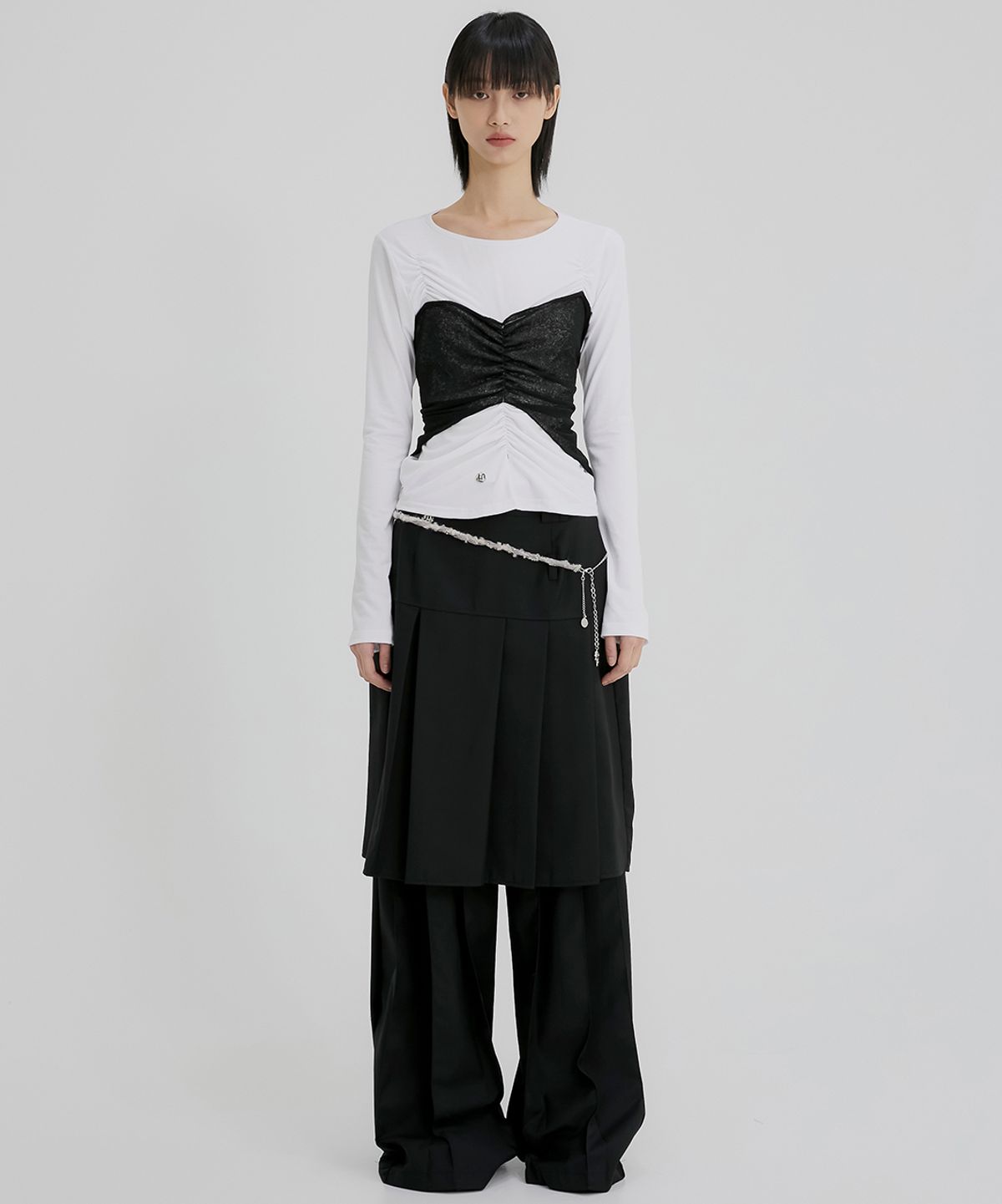 플레어업(FLAREUP) Bustier Layered Long Sleeve (FL-152_White)