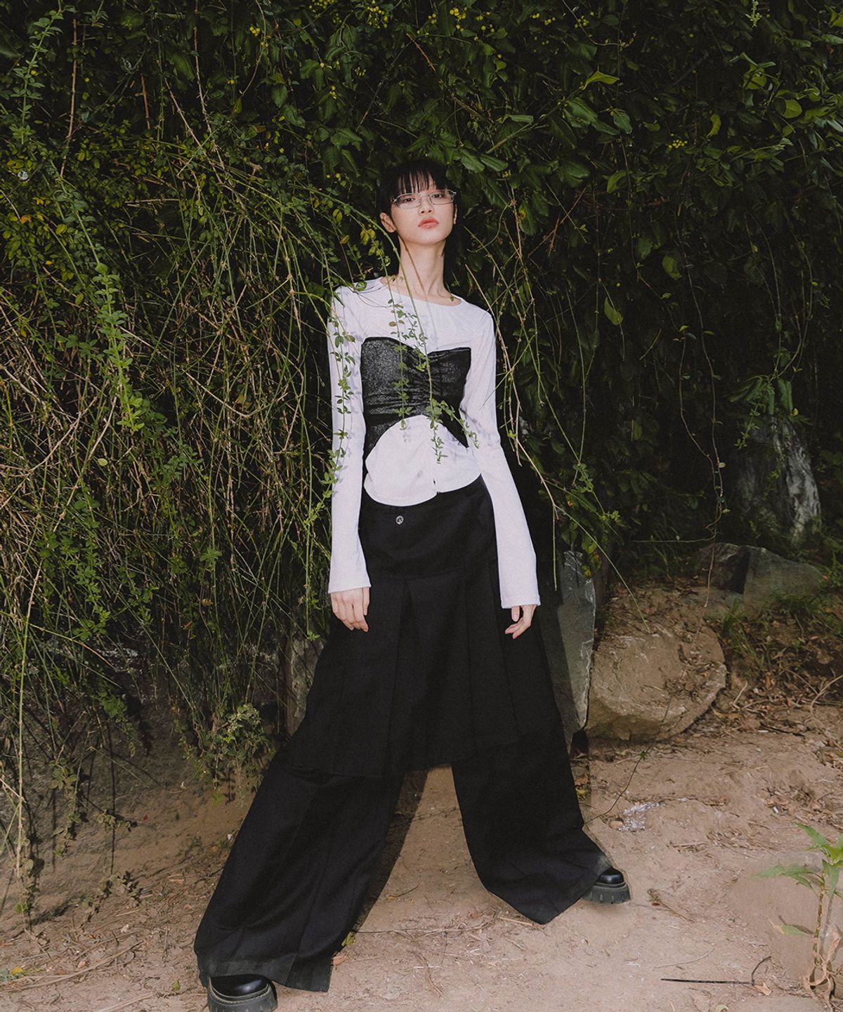플레어업(FLAREUP) Bustier Layered Long Sleeve (FL-152_White)