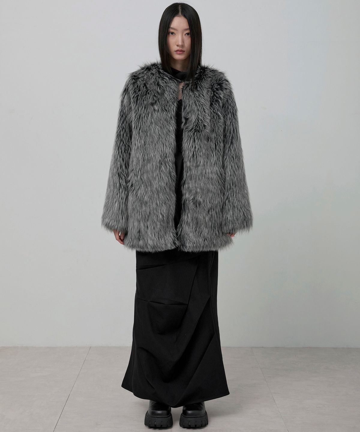 플레어업(FLAREUP) Fur Jacket (FL-046_Charcoal)