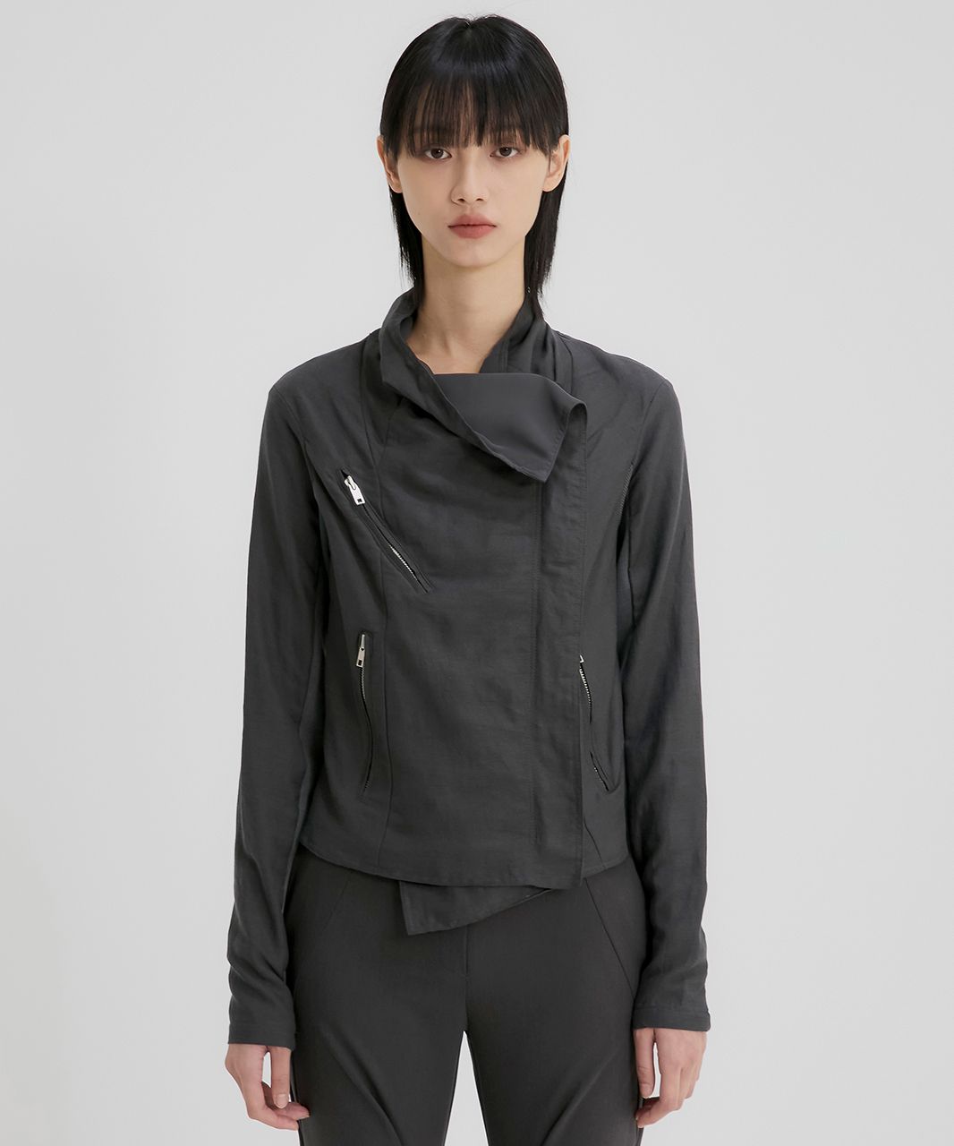 MUSINSA公式 | FLAREUP Asymmetrical Biker Jacket (FL