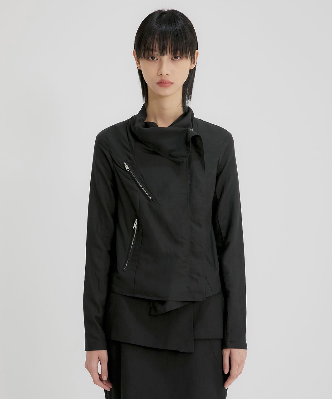 ジャケット・アウター FLAREUP Asymmetrical Biker Jacket MUSINSA公式 | FLAREUP Asymmetrical Biker Jacket (FL-047_Black)