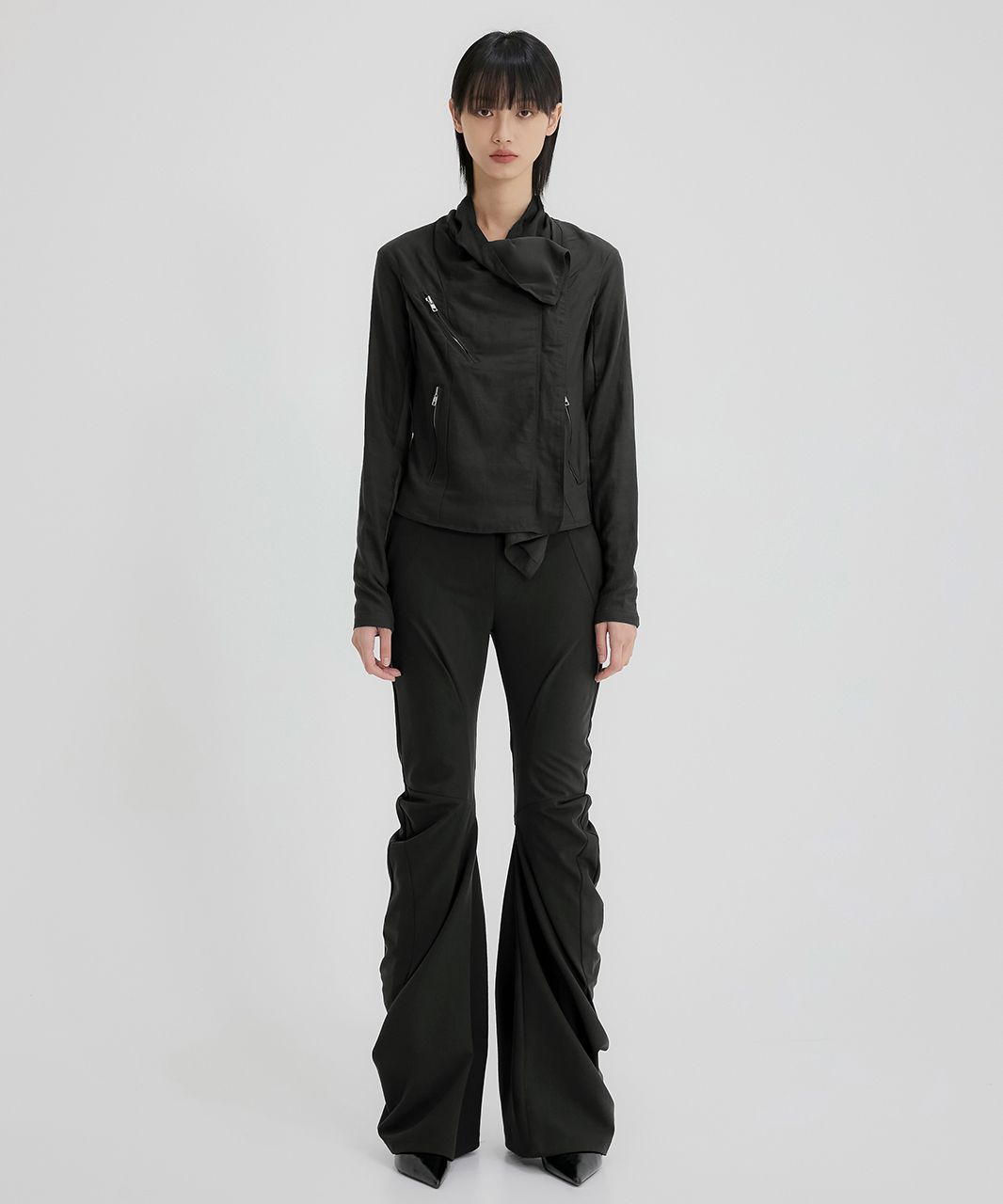 MUSINSA | FLAREUP Asymmetrical Biker Jacket (FL-047_Off White)