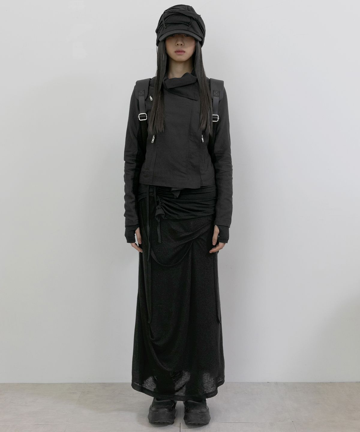 플레어업(FLAREUP) Asymmetrical Biker Jacket (FL-047_Black)