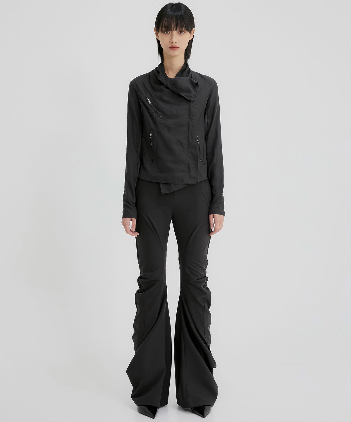 플레어업(FLAREUP) Asymmetrical Biker Jacket (FL-047_Black)