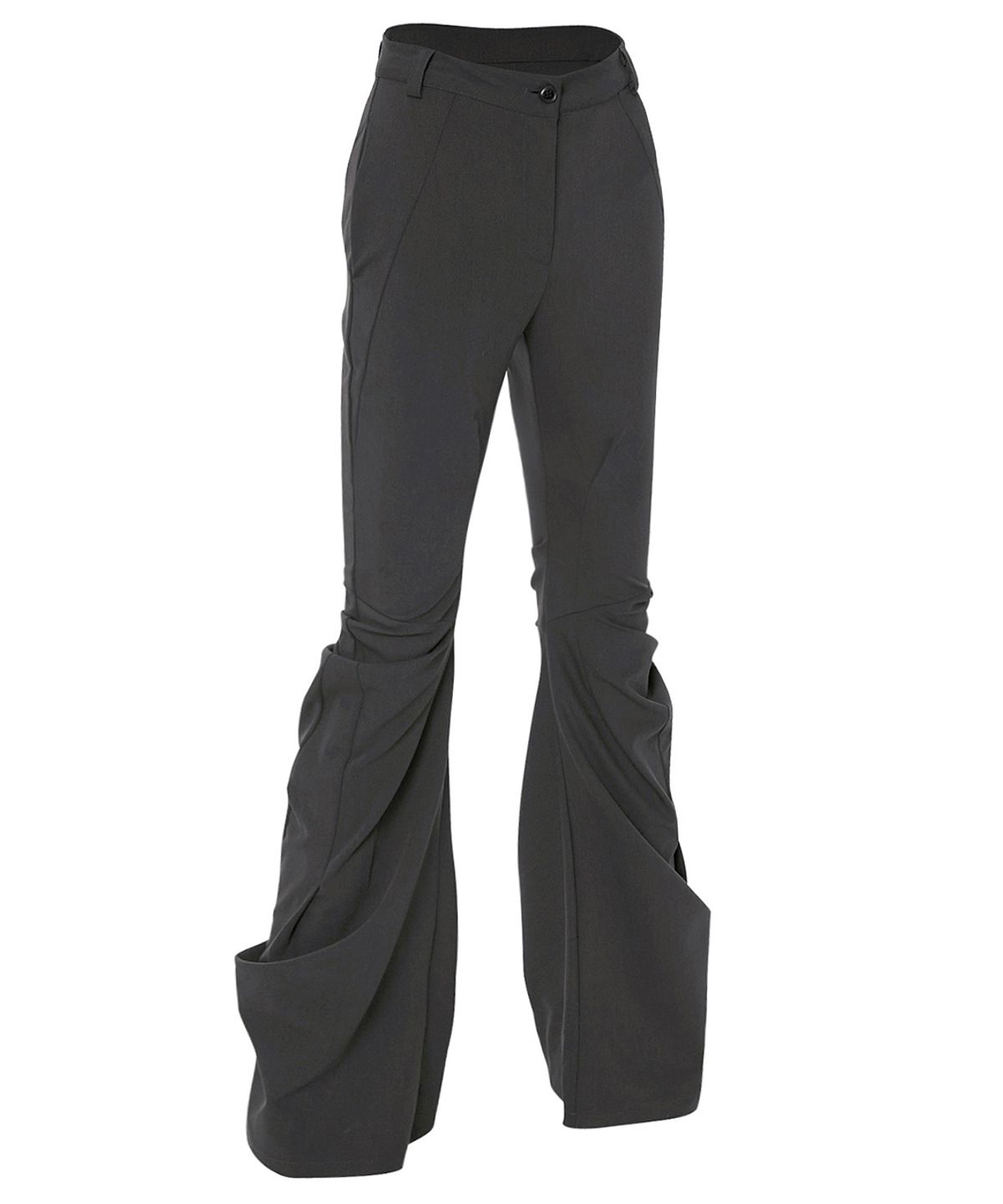 플레어업(FLAREUP) Asymmetrical Drape Pants (FL-245_Charcoal)