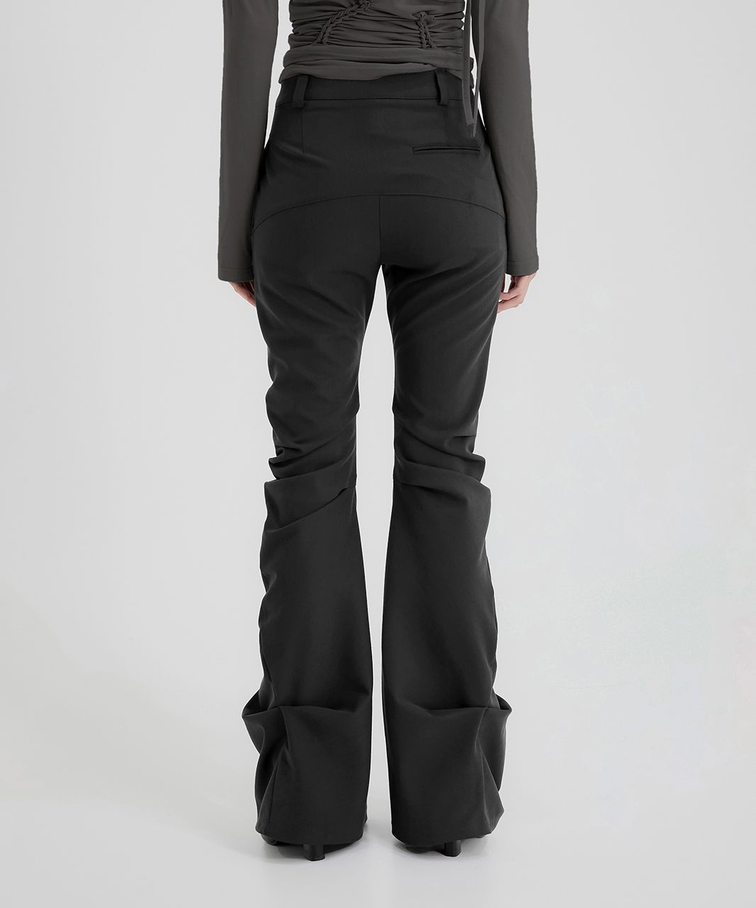 FLAREUP Asymmetrical Drape Pants チャコール FLAREUP】Asymmetrical Drape Pants | OUR BRAND,FLAREUP
