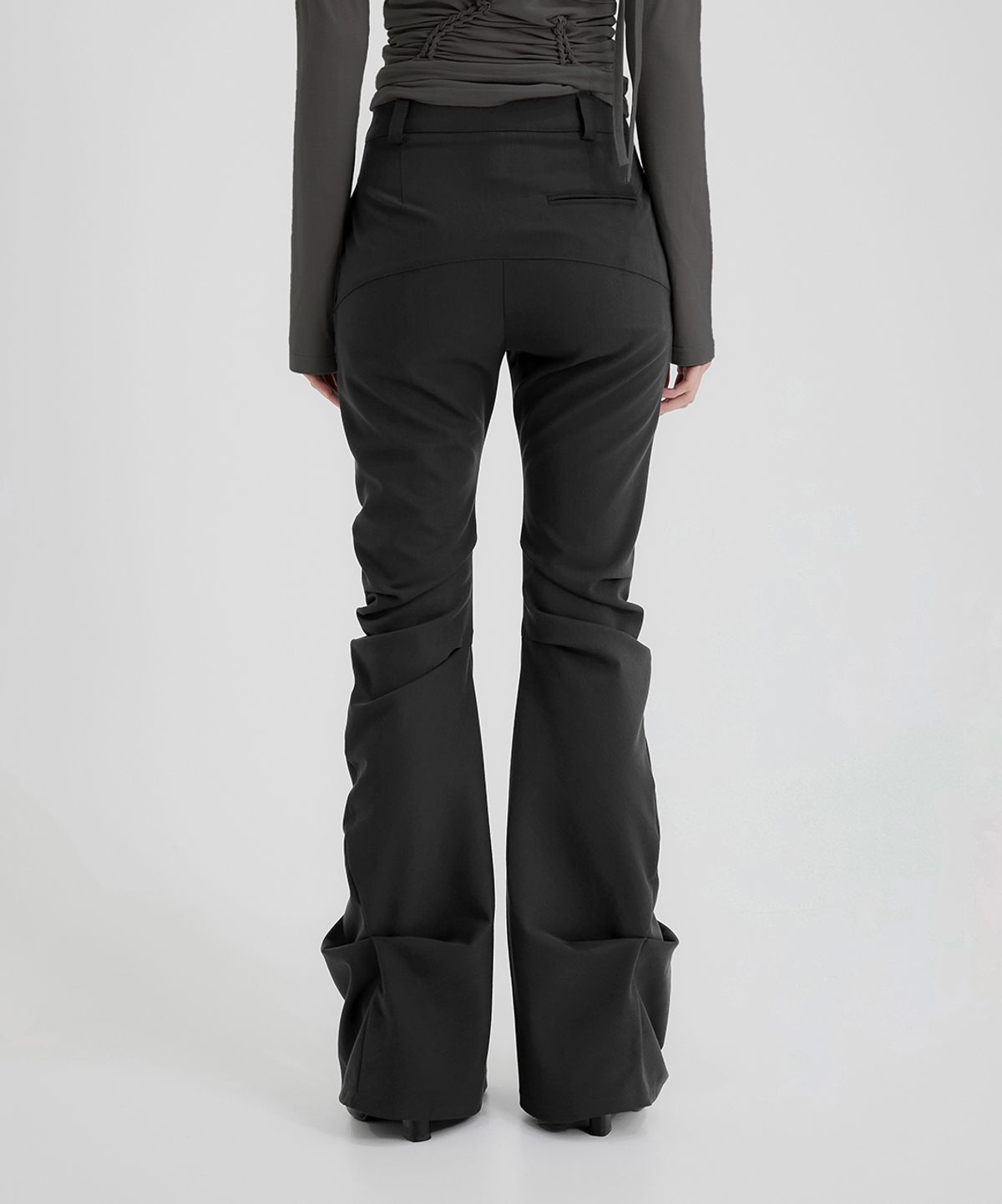 플레어업(FLAREUP) Asymmetrical Drape Pants (FL-245_Black)