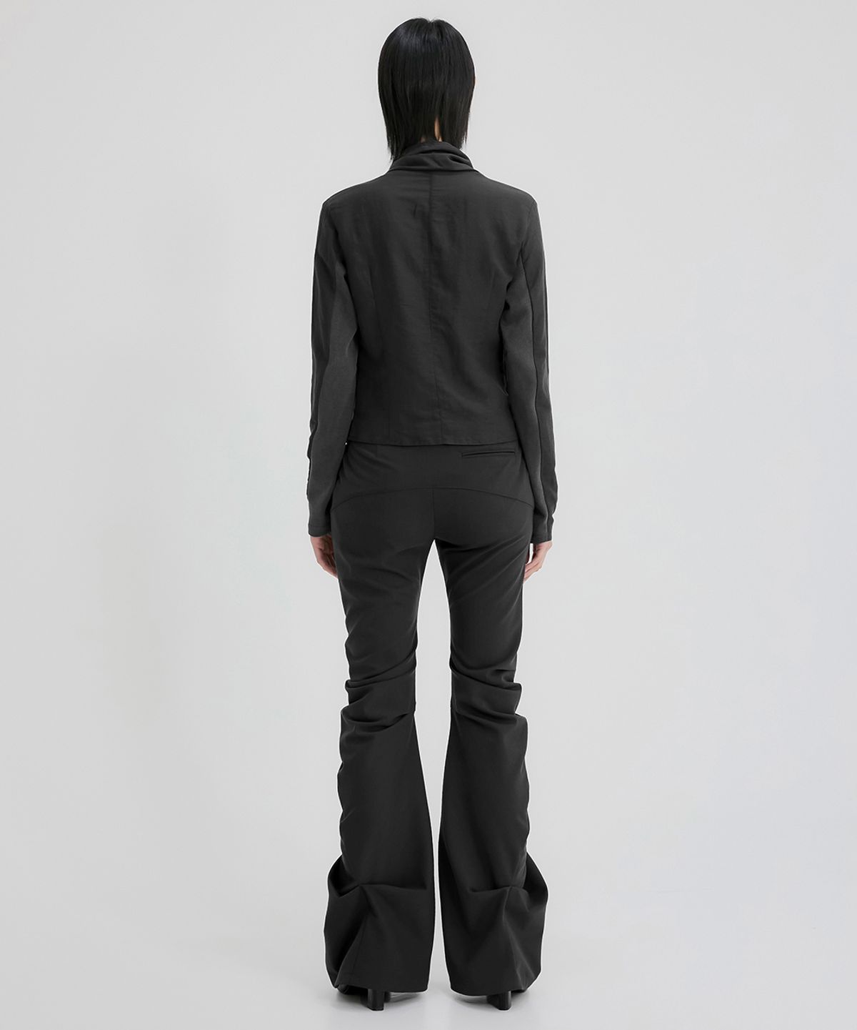 플레어업(FLAREUP) Asymmetrical Drape Pants (FL-245_Black)