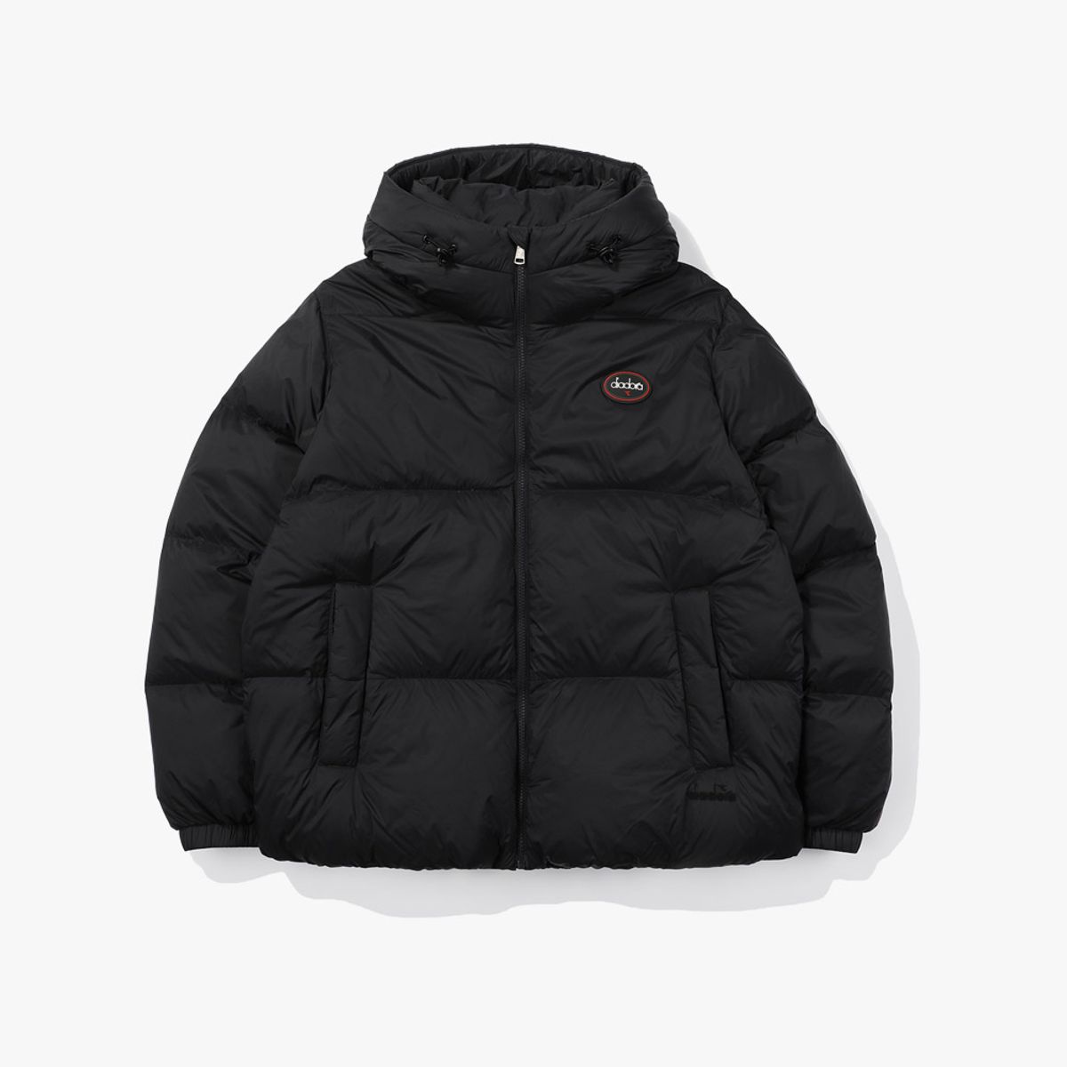 디아도라(diadora) 베라피우마 후드 푸퍼 패딩 자켓 BLACK