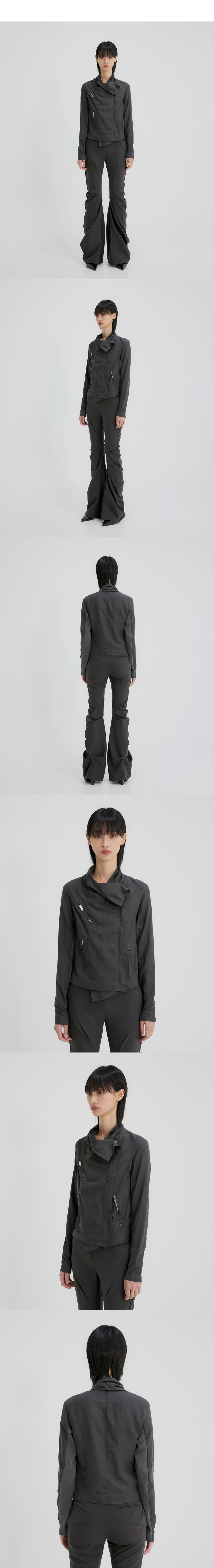 MUSINSA公式 | FLAREUP Asymmetrical Biker Jacket (FL-047_Charcoal)