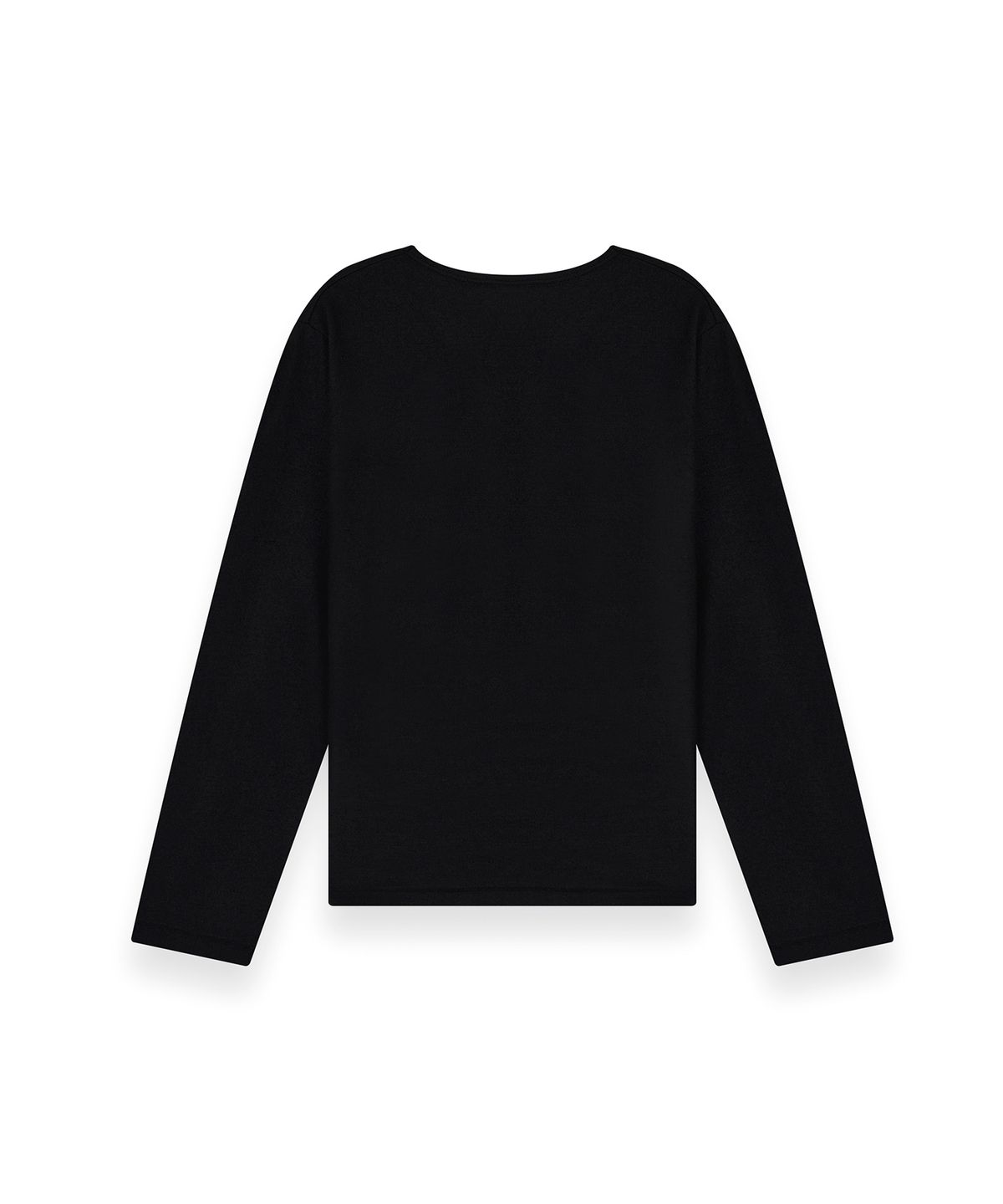 알포(R-4) R-0037 / SEXY FIT U-NECK LONG SLEVEE(BLACK)