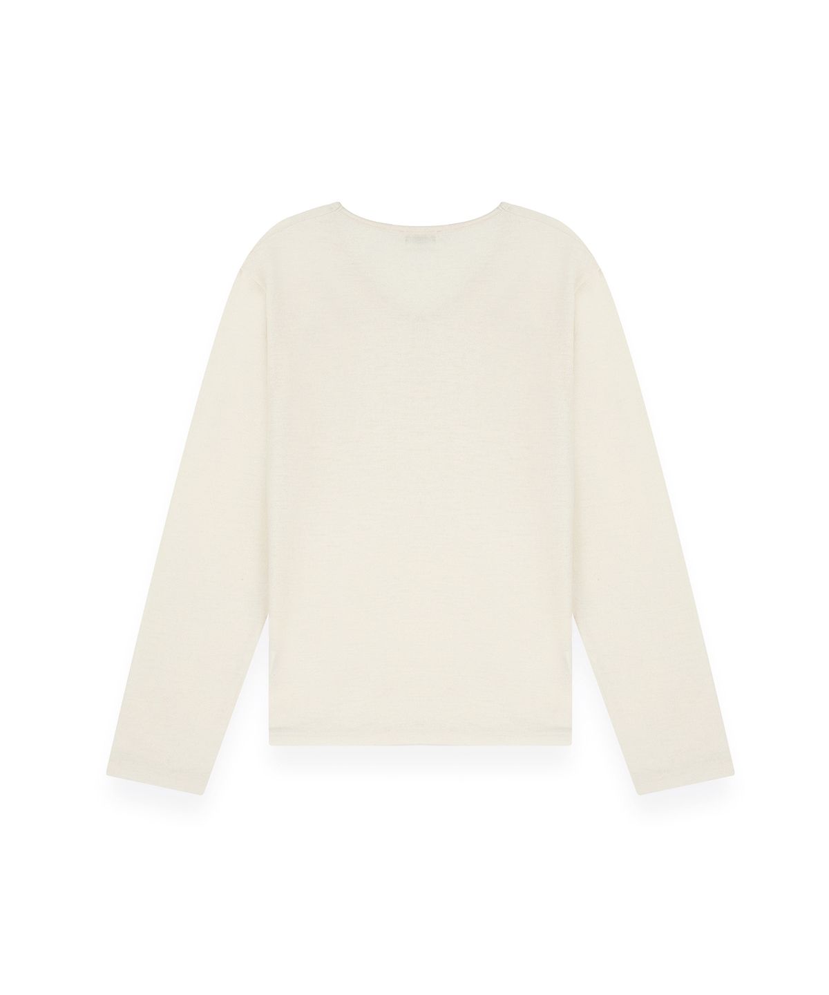 알포(R-4) R-0037 / SEXY FIT U-NECK LONG SLEVEE(IVORY)
