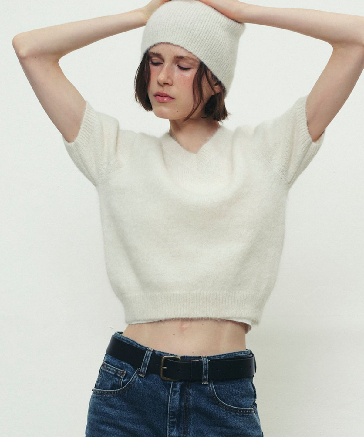 쏘이르(SO IR) (3color)ALPACA HALF KNIT