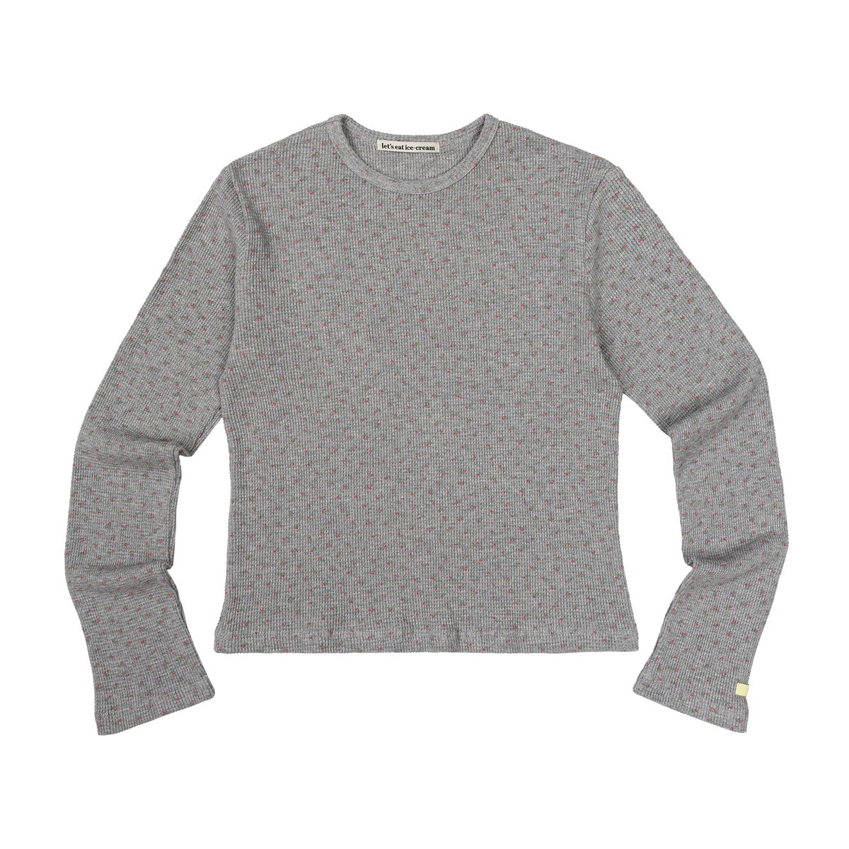 디어시스(Dearsis) FLORAL PRINTED LONG SLEEVE TEE (melange gray)