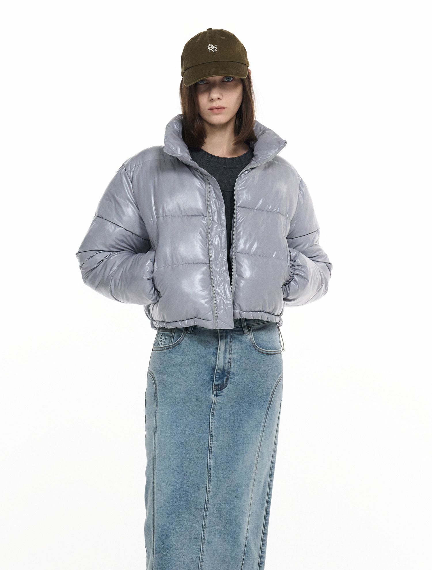 ☆☆GENERAL IDEA☆☆ WOMAN glossy short puffer [GREY] / WBD4 MUSINSA | GENERAL IDEA Glossy Short Puffer [4col] / WBD4L07509
