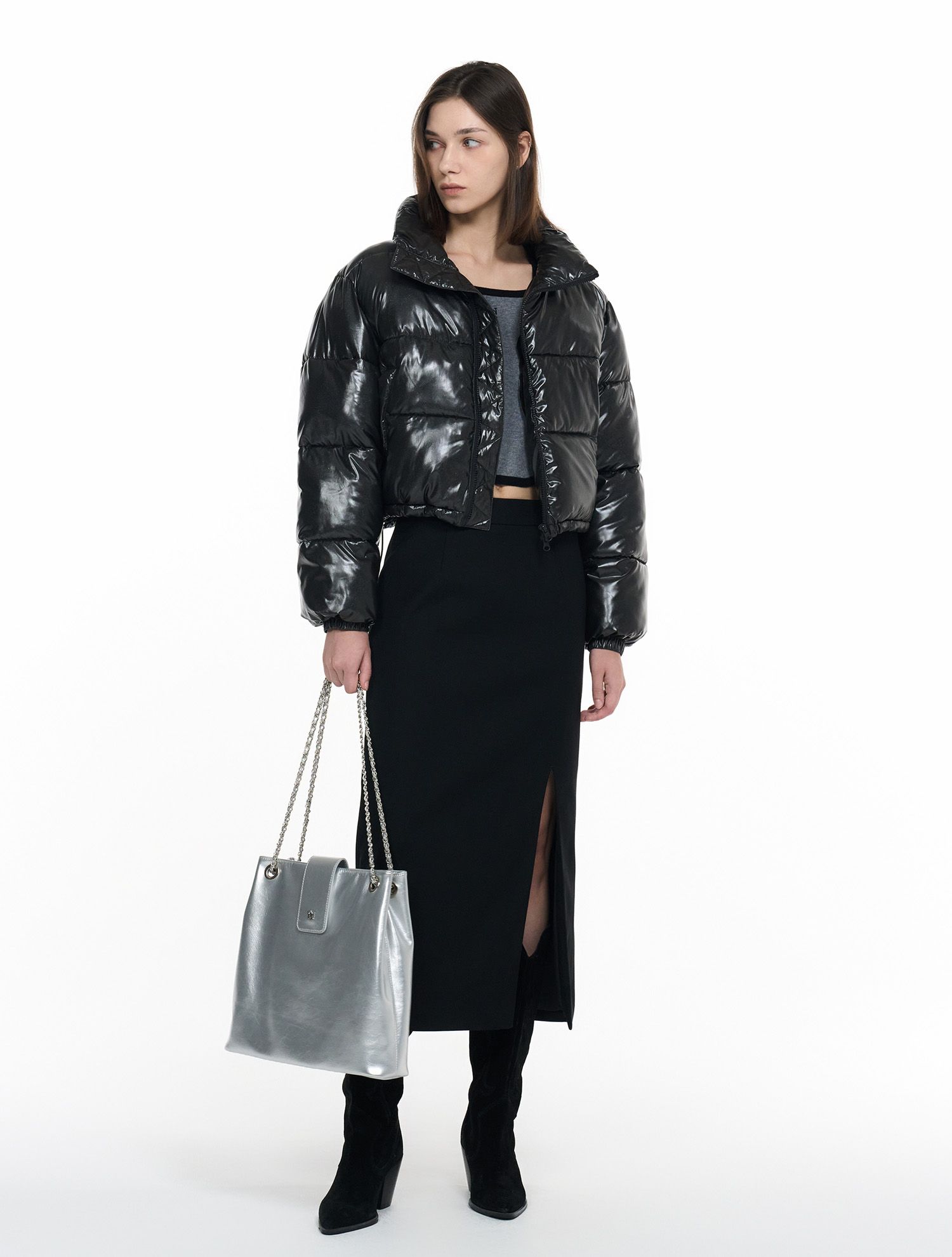 ☆☆GENERAL IDEA☆☆ WOMAN glossy short puffer [BLACK] / WBD MUSINSA | GENERAL IDEA Glossy Short Puffer [4col] / WBD4L07509
