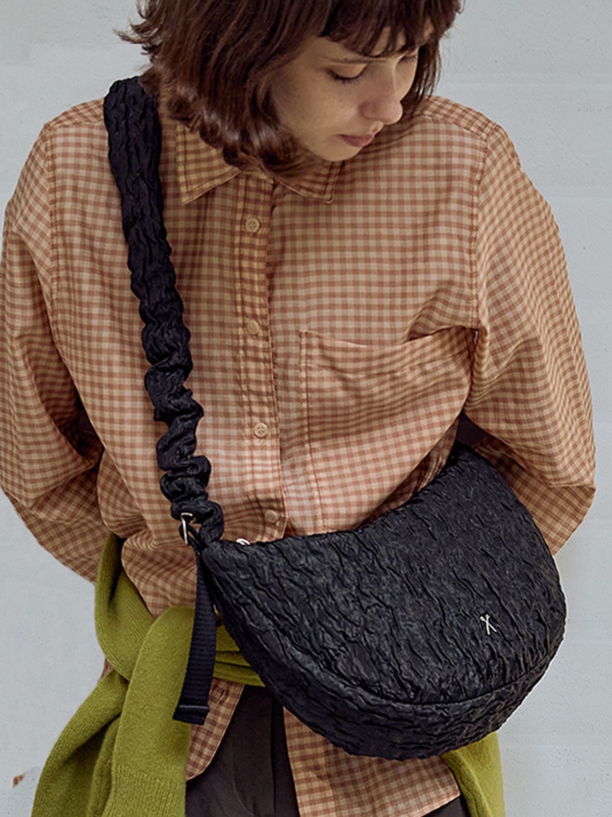 조셉앤스테이시(JOSEPH&STACEY) Daily Shirring Bag XM_Crinkled Black