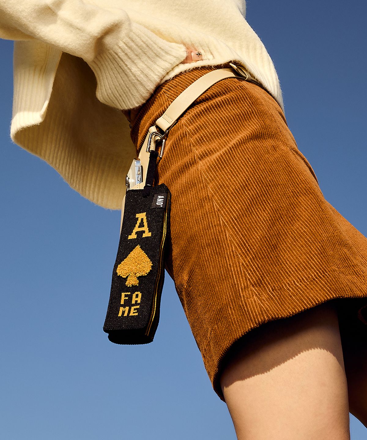 앤드 골프(AND GOLF) Pleats Ball Towel Terry Spade Gold